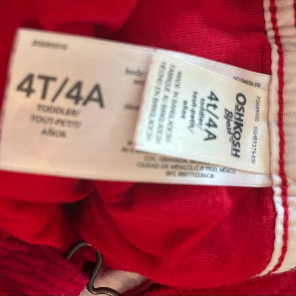 Vintage Oshkosh corduroy Red Kids  bib Overalls